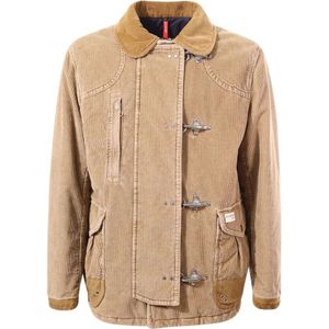 Fay, Heren, Jassen, Beige, Maat: S Katoen,