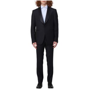 Tagliatore, Heren, Pakken, Zwart, Maat: S Wol,