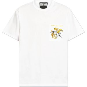 Versace Jeans Couture, Heren, Tops, Wit, Maat: S Katoen,