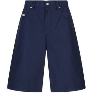 Moschino, Heren, Korte broeken, Blauw, Maat: S Katoen,