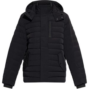 Moose Knuckles, Heren, Jassen, Zwart, Maat: S Leer,