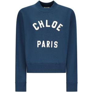 Chloé - Sweatshirt - Blauw - Katoen