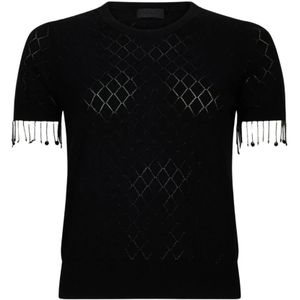 Liu Jo, Dames, Truien, Zwart, Maat: S Viscose,