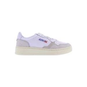 Autry Lage Leren/Suede/Mesh Sneakers , White , Dames , Maat: 36 EU