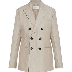 Ami Paris, Dames, Jassen, Grijs, Maat: 2XS Wol,