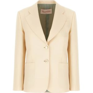 Valentino Garavani, Dames, Jassen, Beige, Maat: S Zijde,