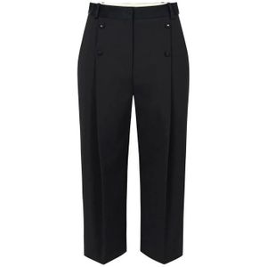 Elisabetta Franchi, Dames, Korte broeken, Zwart, Maat: XS Leer,