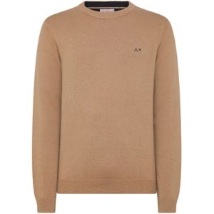 Sun68, Heren, Truien, Beige, Maat: 2XL Wol,