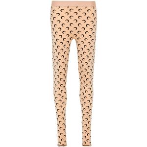 Marine Serre, Dames, Broeken, Beige, Maat: L