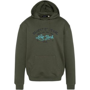 Schott Nyc, Heren, Sweatshirts & Hoodies, Groen, Maat: M Katoen,