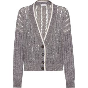 Brunello Cucinelli, Dames, Truien, Grijs, Maat: L
