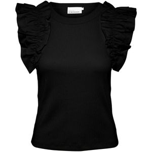 Karen by Simonsen, Dames, Tops, Zwart, Maat: 2XS Katoen,