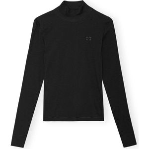 Ganni, Dames, Tops, Zwart, Maat: S Katoen,