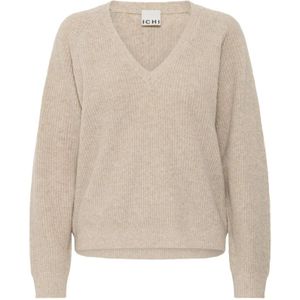 Ichi - Ihdasila Ls 2 - Gebreide Trui - Havermout Melange - Dames