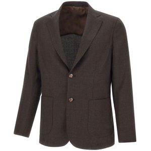 Barba, Heren, Jassen, Bruin, Maat: XL Wol,