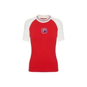 Balmain Retro PB T-Shirt , Red , Dames , Maat: XS