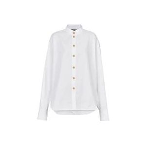 Balmain Popeline overhemd , White , Dames , Maat: M