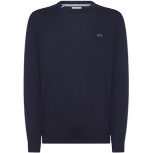 Sun68, Heren, Truien, Blauw, Maat: S Katoen,