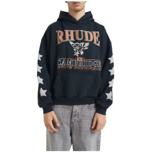 Rhude, Heren, Sweatshirts & Hoodies, Blauw, Maat: M Katoen,