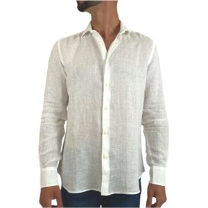 Saint Barth, Heren, Overhemden, Wit, Maat: XL Linnen,