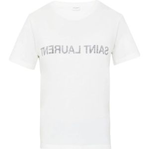 Saint Laurent, Heren, Tops, Wit, Maat: L Katoen,