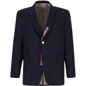 Thom Browne, Heren, Jassen, Blauw, Maat: XL Katoen,