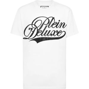 Philipp Plein, Heren, Tops, Wit, Maat: S Katoen,