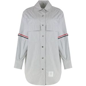 Thom Browne, Dames, Jurken, Grijs, Maat: 2XS Katoen,