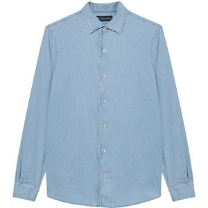 Brooks Brothers, Heren, Overhemden, Blauw, Maat: S Denim,