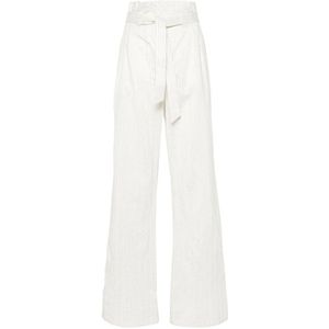 Max Mara, Dames, Broeken, Wit, Maat: S Katoen,