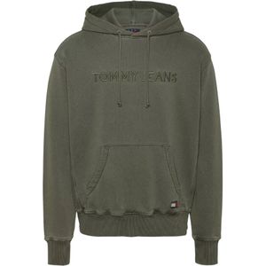 Tommy Jeans, Heren, Sweatshirts & Hoodies, Groen, Maat: XS Katoen,