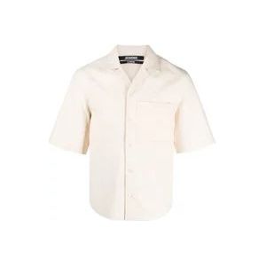 Jacquemus Wit overhemd met korte mouwen , White , Heren , Maat: L