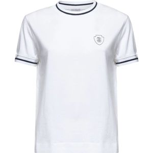 Brunello Cucinelli, Dames, Tops, Wit, Maat: M Katoen,