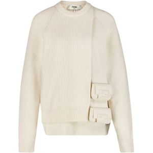 Fendi, Dames, Truien, Beige, Maat: S Wol,