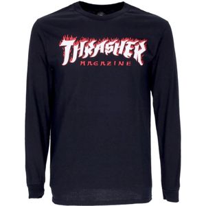 Thrasher, Heren, Tops, Zwart, Maat: XL Katoen,