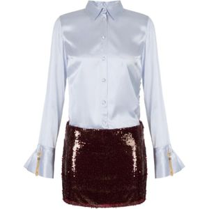 Elisabetta Franchi, Dames, Jurken, Veelkleurig, Maat: XS Satijn,