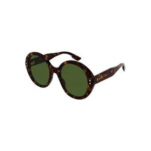 Gucci Havana/Groene zonnebril , Brown , Dames , Maat: 54 MM