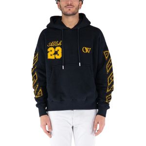 Off White, Heren, Sweatshirts & Hoodies, Zwart, Maat: XS Katoen,