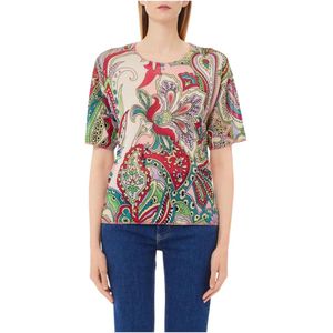 Liu Jo - Gebreide Trui - Multicolor - Viscose - Lurex - Dierenprint