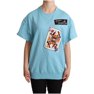 Dolce & Gabbana, Dames, Tops, Blauw, Maat: S Katoen,