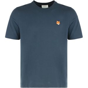 Maison Kitsuné, Heren, Tops, Blauw, Maat: L Katoen,