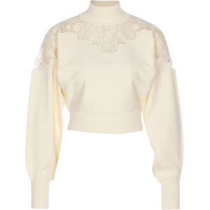 Twinset, Dames, Sweatshirts & Hoodies, Beige, Maat: S Viscose,