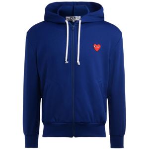 Comme des Garçons Play, Heren, Sweatshirts & Hoodies, Blauw, Maat: XL Poliester,