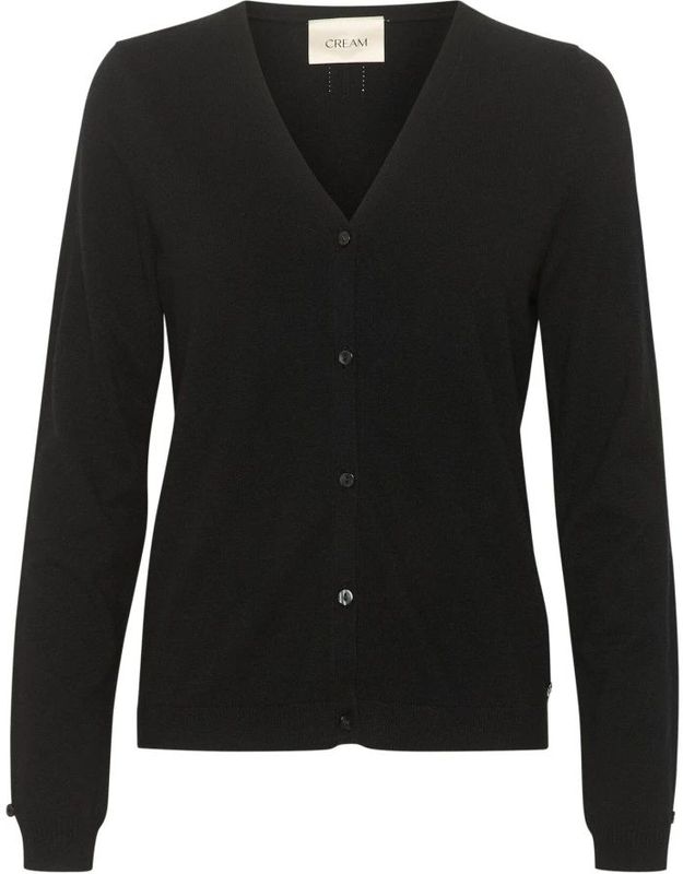 Cream - Zwarte Gebreide Vest - Dames - V-Hals