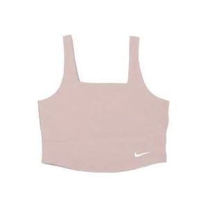 Nike Sportkleding Jersey Cami Tank Top , Beige , Dames , Maat: XS