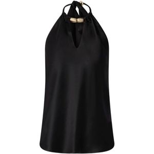 Pinko, Dames, Tops, Zwart, Maat: 2XS Satijn,