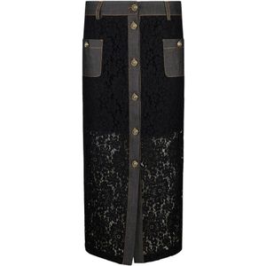 Liu Jo, Dames, Rokken, Zwart, Maat: XS Leer,