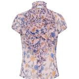 Saint Tropez - Lilja SZ Crinkle SS Shirt - Veelkleurig - Blouse
