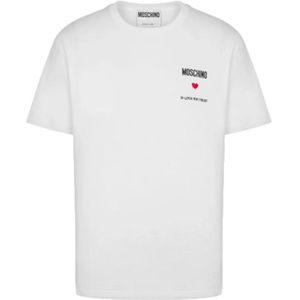 Moschino, Heren, Tops, Wit, Maat: S Katoen,