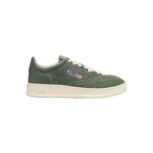 Autry Vintage Groene Leren Sneakers , Green , Heren , Maat: 43 EU